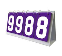 FewNvWa Sports Scoreboard Portable Tabletop Score Counter Flip Number Board PVC Construction Suitable for Coaches Table Tennis Football Indoor, Purple