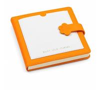 FewNvWa Square Notebook With Buckle Closure Sketchbook Journal Diary Square Journal Soft Leatherette Cover With Sturdy Binding and Blank Paper Suitable for art practice study, Orange