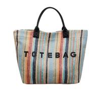 FewNvWa Striped Women's Tote Bag with Lettering, Ideal for The Beach, Black