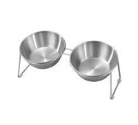 FewNvWa Tilted Pet Supplies Cat Bowl Easy Clean Elevated Water Dish Container for Kittens, Round Double Bowls
