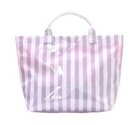FewNvWa Tote Bag/Shoulder Bag with Generous Capacity, Made of Waterproof PVC with A Practical Closure, for Shopping, University, Weekend Trips, and, Purple White Stripes