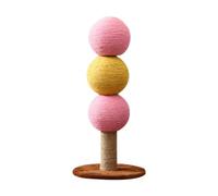 FewNvWa Vertical Cat Scratching Structure, Tanghulu Post for Indoor Feline Use, Yellow Pink