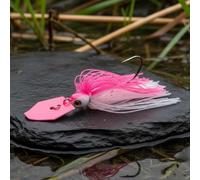 FewNvWa Vibrating Jig Artificial Bait Chatter Jig Stainless 3D Eyes Silicone Skirt Suitable for Bass Anglers Freshwater Saltwater, Pink, 12G