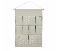 FewNvWa Wall Hanging Organizer Made with Linen Ten-Pocket Stuff Storage Holder Panel Ideal for Decluttering Household Items Suitable for Entryway Office Dormitory, Beige