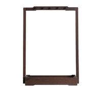 FewNvWa Wind Chime Stand Calligraphy Brush Holder Pen Holder Hanger for Decoration Stable Wooden Frame for Meditation Bells for Collectors As A Decorative Ele, Walnut color