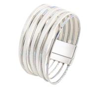 FewNvWa Women's Bracelet with Clasp, Trendy and Versatile Multi-Layered Bracelet, White