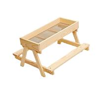 FewNvWa Wood Poultry Chicken Table Feeder DIY Kit for Chicken Coop Accessories