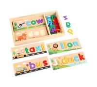 FewNvWa Wooden Spell Learning Toys for 2 3 4 5 Year Old for Children Preschool Gifts