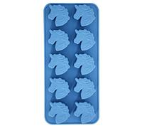 Fewo 10-Cavity Unicorn Head Silicone Tray Mold for Chocolate Hard Candy Ice Cube Jello Mini Soap Bath Bomb Cake Baking Resin Crayon (Large)