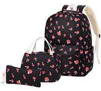 FEWOFJ Mushroom School Backpack for Teen Girls, Bookbag with Lunch Box and Pencil Case