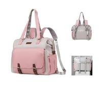 Fexkean 3 in 1 Diaper Bag Backpack,Travel Tote Converts into Backpack,Diaper Bag Tote,Waterproof Multi-Function Large Capacity Mommy Nappy Bag(T3039-Pink)