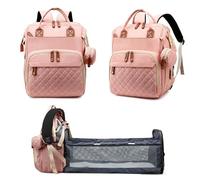 Fexkean Baby Changing Bag Backpack,Multifunction Baby Diaper Bag Travel Back Pack for Boys & Girls Waterproof Stroller Straps Large Capacity(Pink)