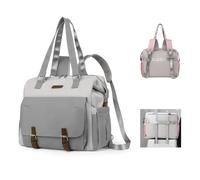 Fexkean Diaper Bag Tote,Large Travel Diaper Tote for Mom and Dad,Multifunction Baby Tote Bag for Boys and Girls with Pacifier Case and Changing Pad(T3039-Gray)