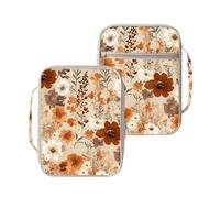 FexNuvko Fall Floral Bible Cover for Women | Wildflower Scripture Case with Zipper and Handle | Large Polyester Bible Bag with Pockets for Church, Study & Travel | Christian Gifts for Women