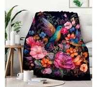 FexNuvko Hummingbird Throw Blanket for Couch Sofa Bed, Soft Bird Blanket Throw Gifts for Men Women, 50x60 inches, Lightweight Plush Fleece Home Decor, No-Pilling