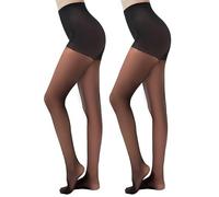 FEXPDL 2 Pairs Black Sheer Tights for Women, Rip Resistant Tights for Women, Control Top Sheer Tights,Ladies Tights with Reinforced Toes with Stretch Fit Design for Every Occasion