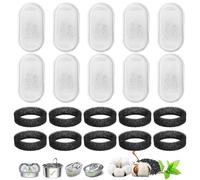 FEXPDL 20Pack Cat Water Fountain Filters Set, 10pcs Filters + 10pcs Sponges for 3.2L/2L Stainless Steel Cat Water Fountain