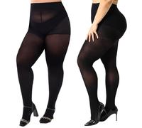 FEXPDL 2PCS Plus Size Tights Xxl - Premium Snag Tights Uk 24-26, 40 Denier Black