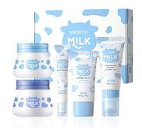 FEXPDL 5 Piece Milk Skin Care Sets & Kits Kids Skin Care Products Milk Protein Skincare Gifts For Teenage Girls, Skincare Set With Cleanser, Eye Cream, Moisturizer, Sunscreen, Brightening Cream