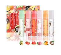 FEXPDL 6 Pcs Lip Gloss Sets for Teenage Girls, Fruit Lip Oil Glitter Liquid Lip Plumping Lip Gloss, Moisturized and Plumper Hydrating Lip Glow Oil for Lip Care Girls and Women