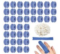 FEXPDL 60pcs Finger Bandages Tubular Finger Guards Blue Finger Cots for Finger Protections Finger Bandages Tubular Finger Cots Buddies Finger Bobs Thumb Bandage（Blue）