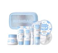 FEXPDL 7 Piece Milk Skin Care Sets & Kits Kids Skin Care Products Milk Protein Skincare Gifts For Teenage Girls, Skincare Set With Cleanser, Eye Cream, Moisturizer, Sunscreen, Brightening Cream