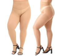 FEXPDL Elegant Snag Tights Plus Size XXL for Women, 40 Denier Black, Perfect Fit for UK Sizes 24-26 (Skin)