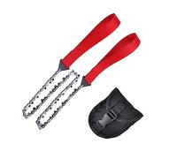 Fexplendid Portable Pocket Chainsaw, Camping Gear Survival Kits, bushcraft Equipment: Reliable Cutting Tool for Outdoor Adventures and Gardening (25in/33teeth/red Nylon Strap)