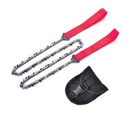 Fexplendid Portable Pocket Chainsaw, Camping Tools for Survival, Hunting Equipment: Reliable Cutting Tool for Outdoor Adventures and Gardening (36in/48teeth/red Nylon Strap)
