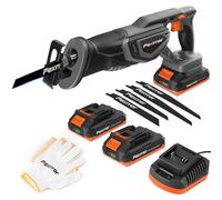 Fexrror 20V Cordless Reciprocating Saw with 4 Saw Blades, 2×2000 mAh Batteries, Tool-Free Blade Change, 22mm Stroke Length, Ideal for Wood and PVC Cutting