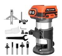 Fexrror Cordless Wood Palm Router Tool Compatible with Makita 18V Battery, 20V Brushless Compact Wood Trimmer, 6 Variable Speeds, LED Light, 3/8" and 1/4" Trim Router Bits for Woodworking(NO Battery)