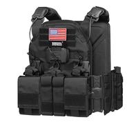 Feyachi Magnetic Tactical Vest Bulletproof - TM 20 Airsoft Vest MOLLE System Quick Release One Button Disassembly