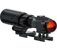Feyachi Red Dot and Magnifier Combo with Flip-to-Side Mount, 1.5-5x Variable Zoom, 2MOA Dot, Absolute Co-Witness, 11 Brightness Settings