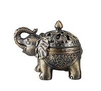 Feyarl Vintage Incense Burner Elephant Shape Metal Frankincense Insence Burner Holder for Spa Yoga Bedroom Aromatherapy