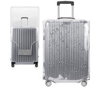 Feybaul 20/24/28/30 Inch PVC Luggage Protector Covers for TSA Approved 3 PCS Clear Suitcase Cover Protector Transparent Luggage Protective Cover Set, Full Clear, XL ( 30-31 Inch suitcase), Travel