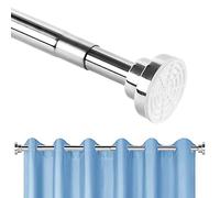 Feybey Extendable Curtain Tension Rod 105-190cm, Stainless Steel Telescopic Shower Pole No Drilling, Adjustable Rail Drill for Bathroom Kitchen Closet Door Net Voile, Silver, (SCR-1)