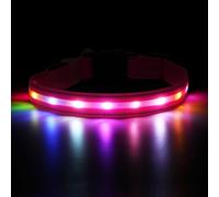 Feycig Light Collar Dog Collar Rechargeable - LED Dog Collar Luminous USB Waterproof Adjustable 3 Modes Light Collar for Small Medium Large Dogs (Pink, L 48-60 cm / 19-23.6 inches))