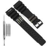 Feyert Watchband Compatible With Citizen Promaster Aqualand Duplex Replacement Band for Prospex Diver Strap Men's Sports Waterproof Silicone Bracelet 24mm, BlackStrap BlackBuckle, One Size, Casual