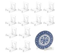 Feyfflin 12Pcs Adjustable Clear Acrylic Easel Stands, Display Holders for Frames Plates Photos Art & Collectibles, Versatile Stable Small Decor Stands for Home Office & School