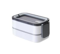 feyiubmen Modern Silver Bento Box Lunch Box with 3 Compartments, Leak-Proof, BPA-Free, 1.4L, Dishwasher & Microwave Safe