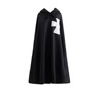 Feynman Men's Medieval Knight Costume Templar Knight Crusader Cape LARP Temple Weapon Skirt Hospitaller Coat Carnival Cosplay Black XL
