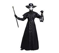 Feynman Men's Medieval Steampunk Plague Doctor Halloween Costume with Plague Doctor Accessory Set, Black,L