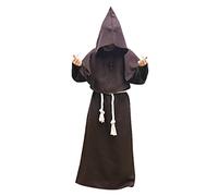 Feynman Men's Monk Costume Monk Robe Priest Robe Costume with Hood Medieval Renaissance Hood