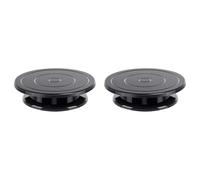 Feyoalix 2pcs 11 Inch Rotate Turntable Sculpting Wheel Revolving Cake Turntable Black Painting Turn Table Stand