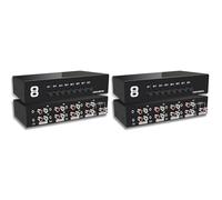 Feyoalix 2pcs 3.5mm Aux + L/R Bi-Directional Stereo Audio Switch 8 in One Out A/B Analog Audio Switcher