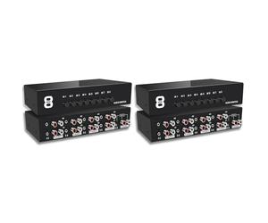 Feyoalix 2pcs 3.5mm Aux + L/R Bi-Directional Stereo Audio Switch 8 in One Out A/B Analog Audio Switcher