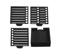 Feyoalix Black Sticky Note Base with 2 Stencils for 3x3 Post Notes, Convenient Memo Pad Organizer