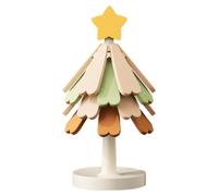Feyoalix Christmas Tree Silicone Coaster Set of 4 Detachable Water- Heat Conductive Coasters for Pot, Teapot, Drink Holder Yellow