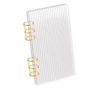 Feyoalix Gold Metal Round Ring A6 Binder Clear Acrylic Binder 6-Ring Budget Binders Thick Stripe A6 Planner Binders