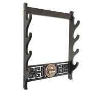 Feyoalix Layer Wooden Stand Holder 4 Rows Wall Mount Katana Holder Display Wall Rapier Support Katana Umbrella Shelf Organizer